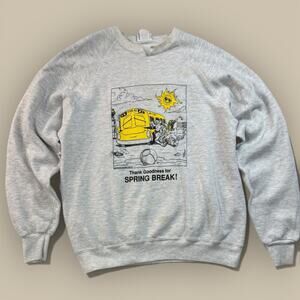 Vtg Crewneck Sweatshirt Mens XL Sweater Bus Driver Spring Break USA 90s Lee
